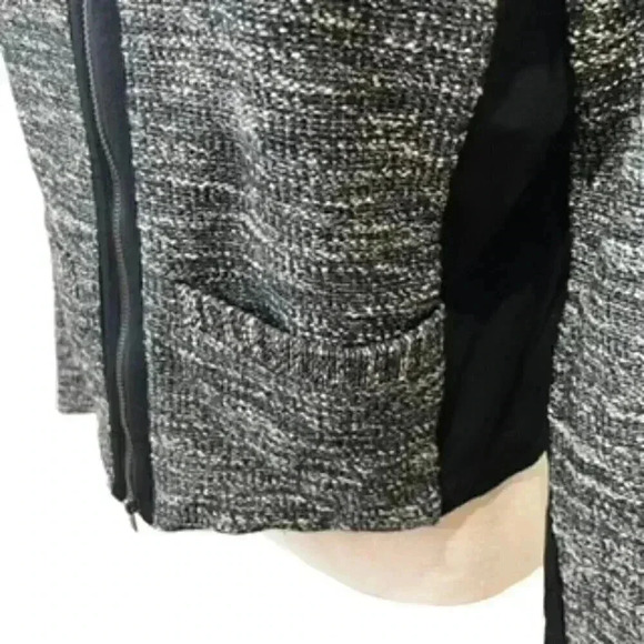 Eileen Fisher Black And White Tweed Knit Zip Front Jacket Women’s Sz‎ Medium - Picture 5 of 11